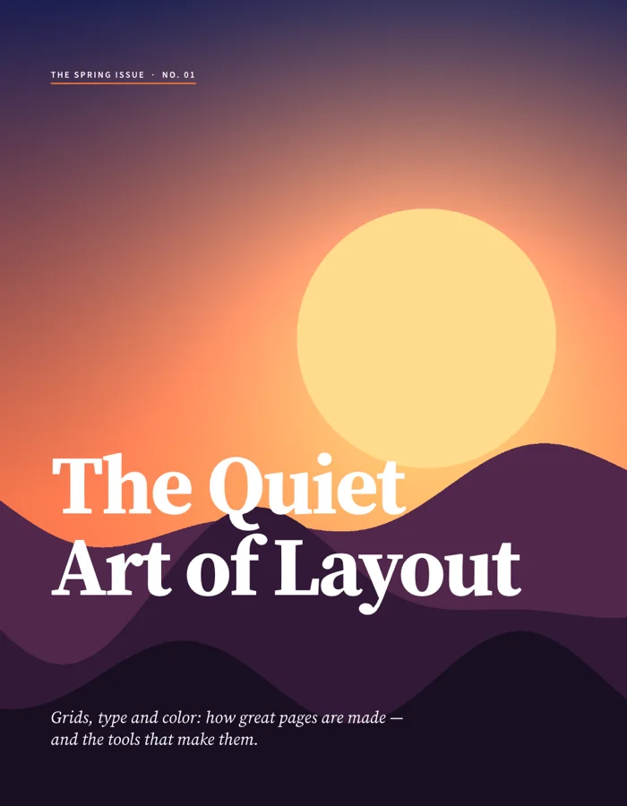Cover rendered from the official DesignCraft sample document; this is a layout result, not the app interface.
